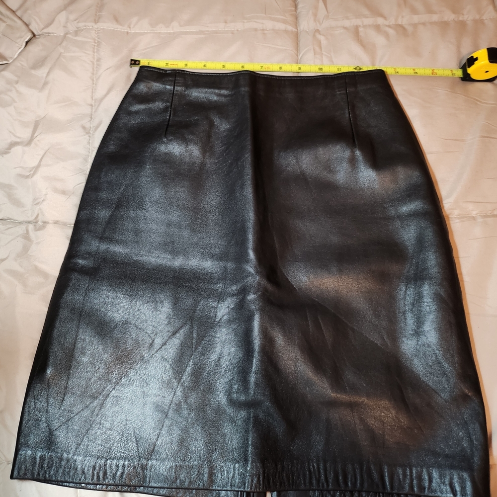 Vintage Firenza - Santa Barbara Black Leather Skirt